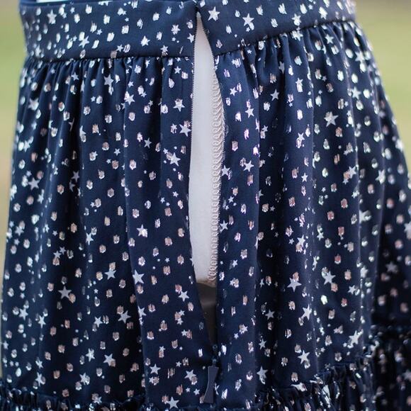 Kate Spade Night Sky Dot Skirt Rich Navy Size 8 - Picture 6 of 12